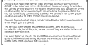 NRNP 6541 Week #10 iHuman - 17-year-old female with fatigue