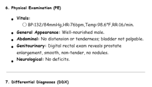 Week 10 iHuman - 62-year-old Reason for encounter "I'm peeing a lot"